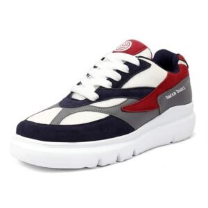 Bacca Bucci Men Lace Up Running Shoes, Solid colors blocks, unique flat laces of high quality
