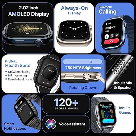 Noise Vortex Plus 1.46 AMOLED Display, AoD, BT Calling, Sleek Metal Finish, 7 Days Battery Life, All New OS with 100+ Watch - Image 3