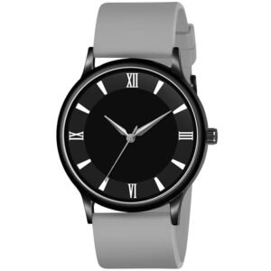 Black White Colour Dial with Softest Silicone 3 Colors Strap Analog Wrist Watch for Men Boys