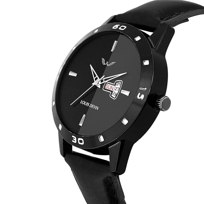 LOUIS DEVIN Steel Chain Analog Wrist Watch for Men (White/Blue/Black Dial) | LD-GR062-CH - Image 2